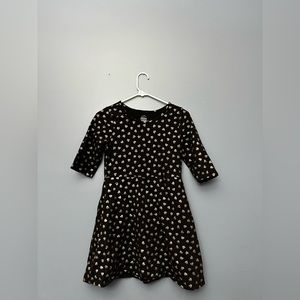 Black dress with silver hearts